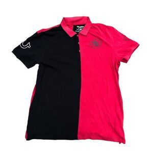 Vintage True Religion Half Polo Short Sleeve Shirt XXXL Black/Red